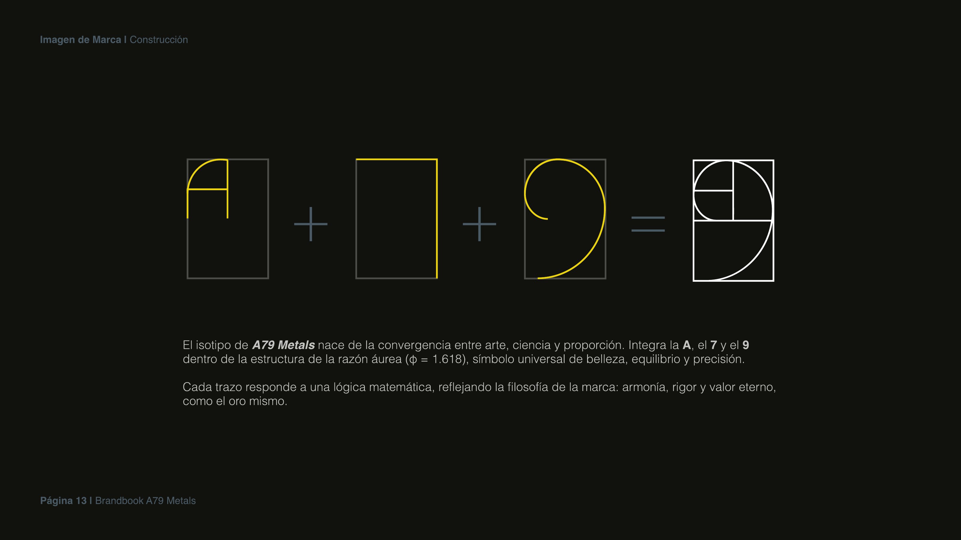 Logo construction — A + 7 + 9 in golden ratio
