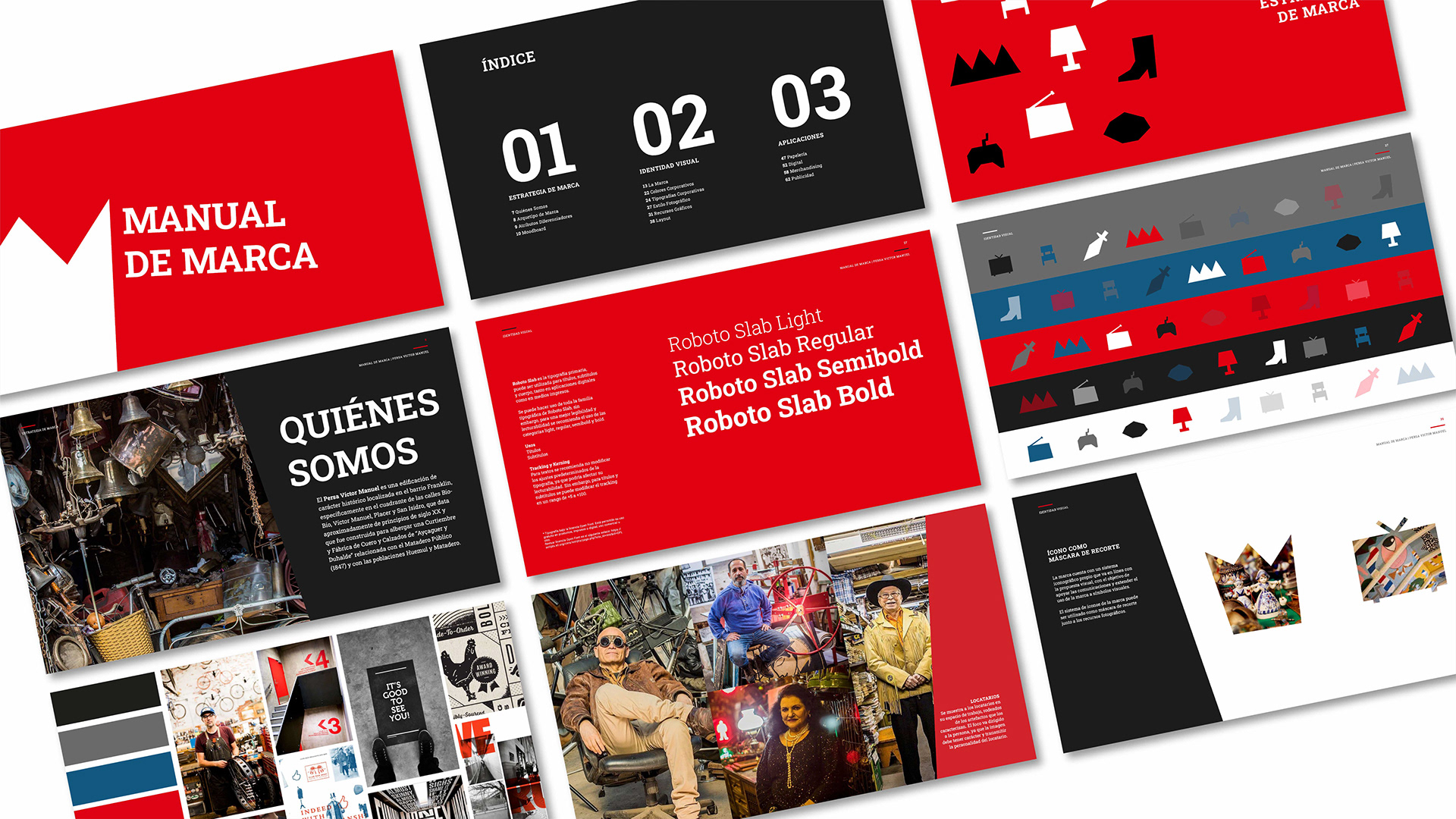 Persa Víctor Manuel — brand manual spreads