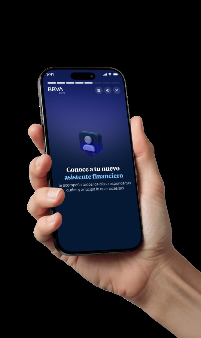 BBVA Prime — in-hand prototype mockup
