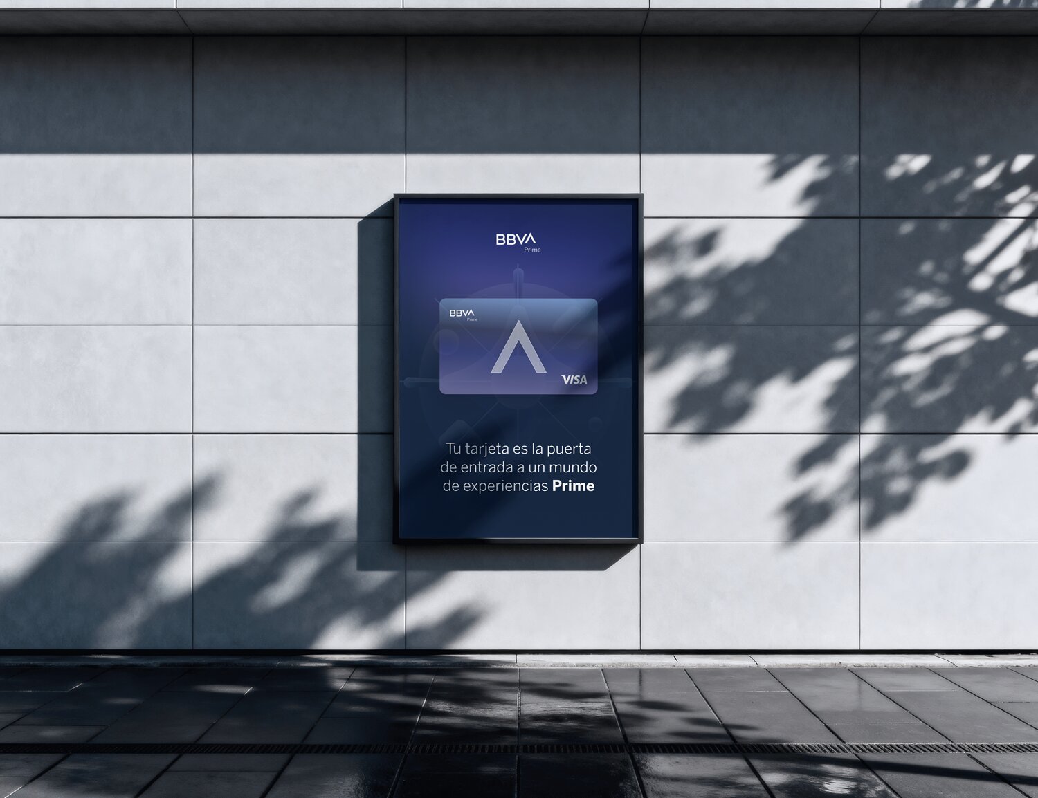 BBVA Prime — urban poster mockup
