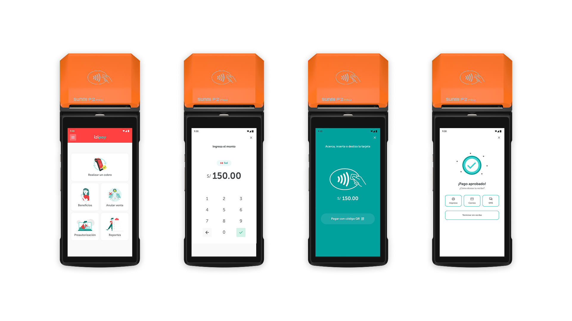 POS mockups — payment flow