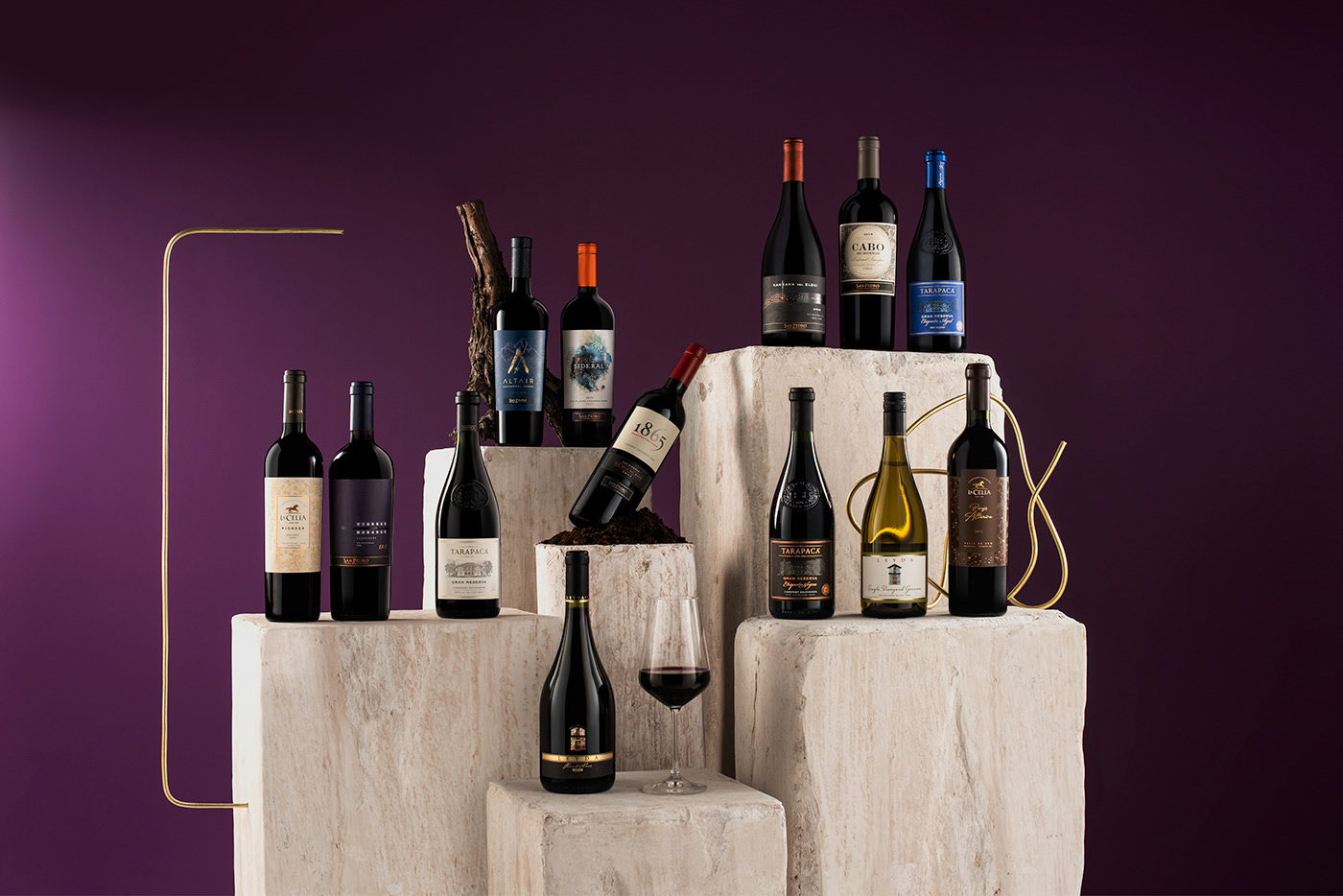Premium wines — moody wine-coloured background